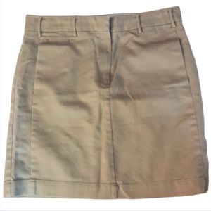 🌟FREE🌟 MNG Mango Khaki Chino Pencil Office Mini Skirt Beige Tan Stretch Y2K Work